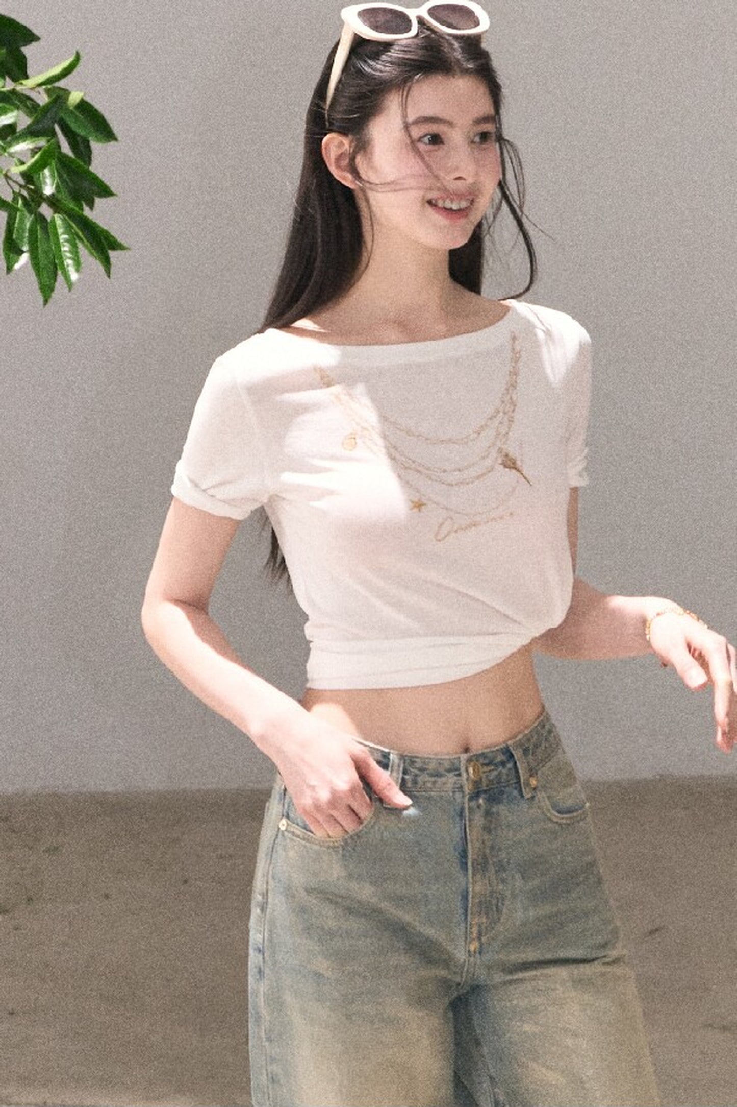 Retro Gradient Cotton Jeans