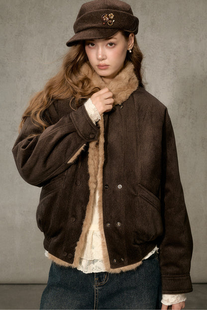 Reversible Faux Suede Plush Jacket