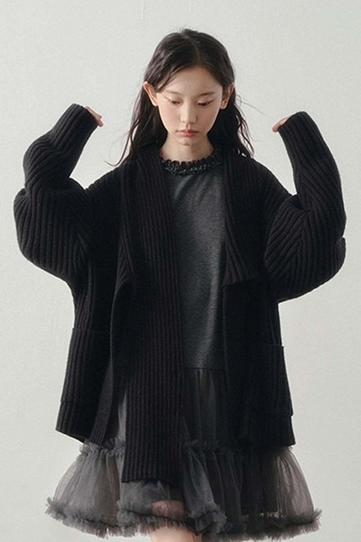 Loose Striped Knit Cardigan