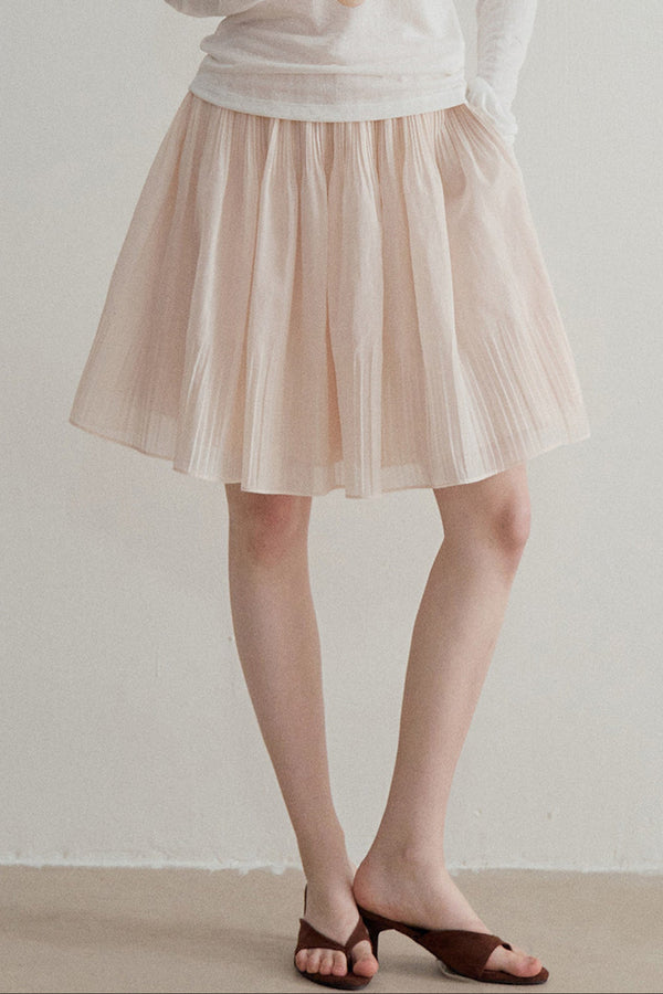 French Ruched A-Line Skirt