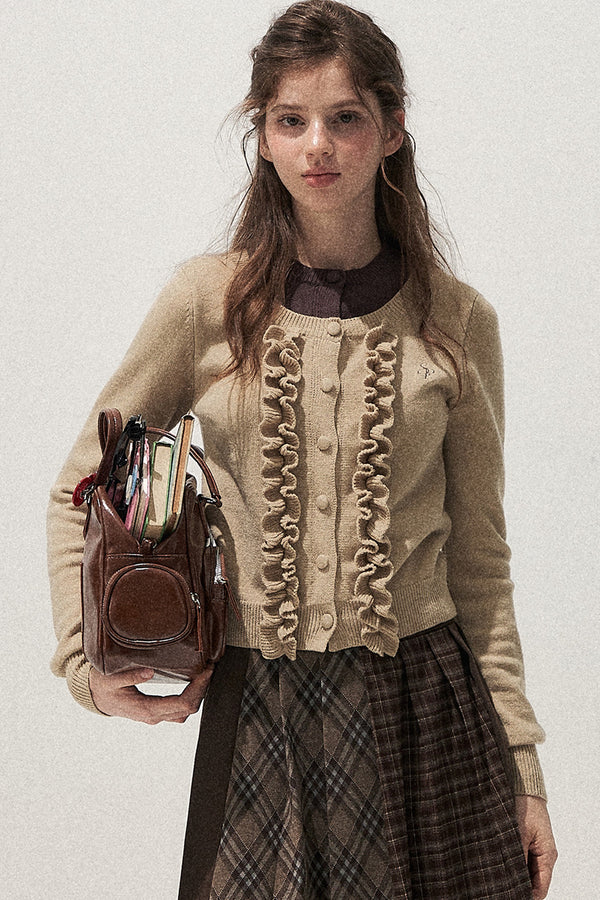 Layered-Look Floral Ruffle Sweater
