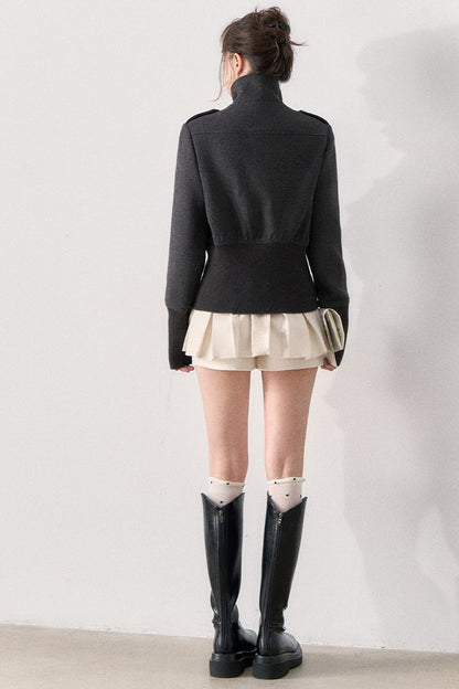 Napoleon Style Double-Breasted Woolen Coat