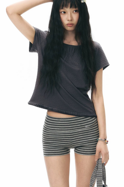 Striped Knit Safety Shorts