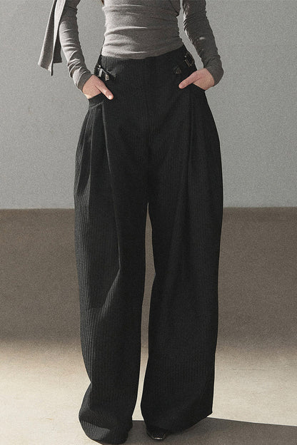 Striped Wide-Leg Pants