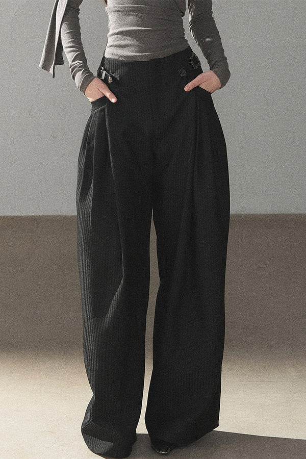 Striped Wide-Leg Pants