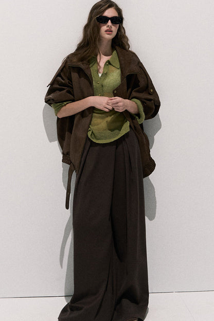 Suede Texture Leather Jacket