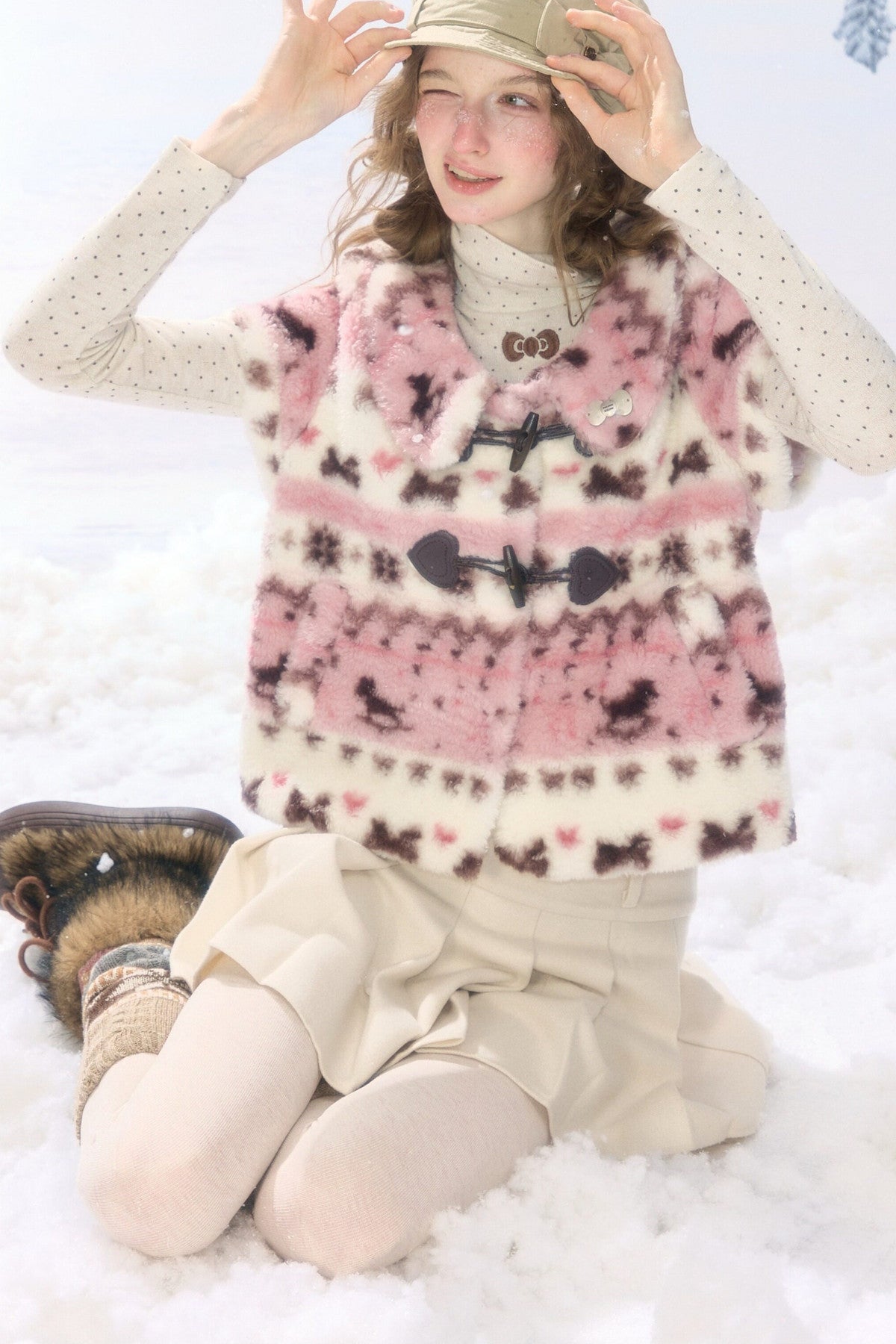 Pink Sherpa Duffle Jacket
