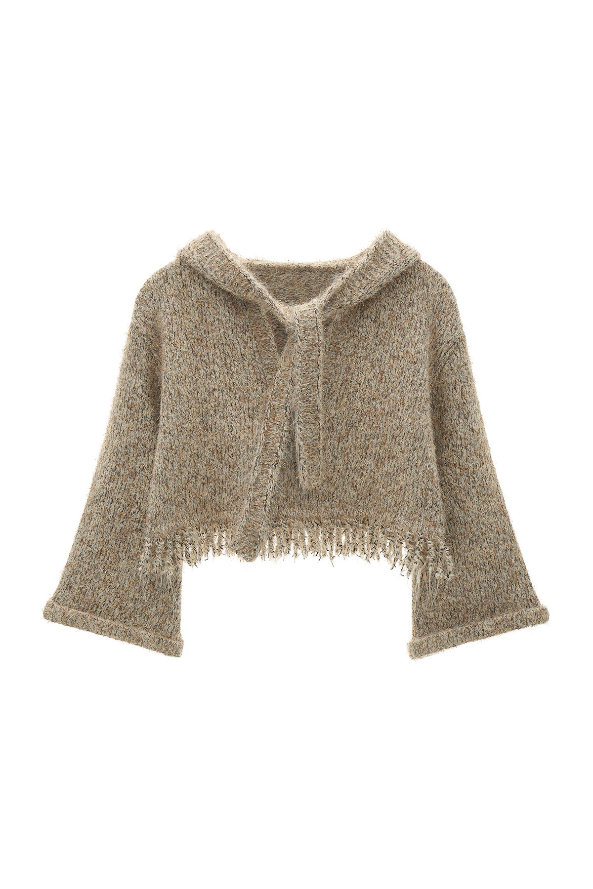 Pull à capuche texturé à nouer