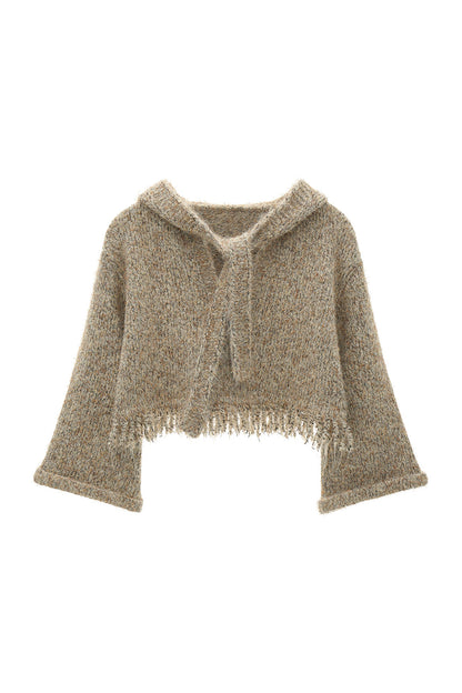 Pull à capuche texturé à nouer