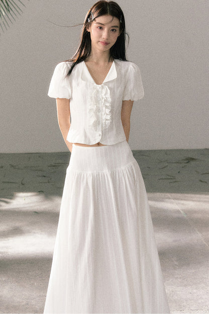 Ruffle Top and High-Waisted Skirt Set-Up