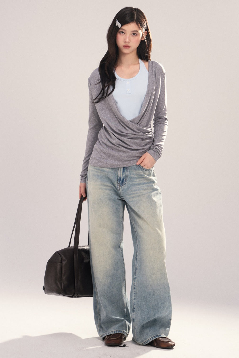 Layered-Look Long-Sleeve Top