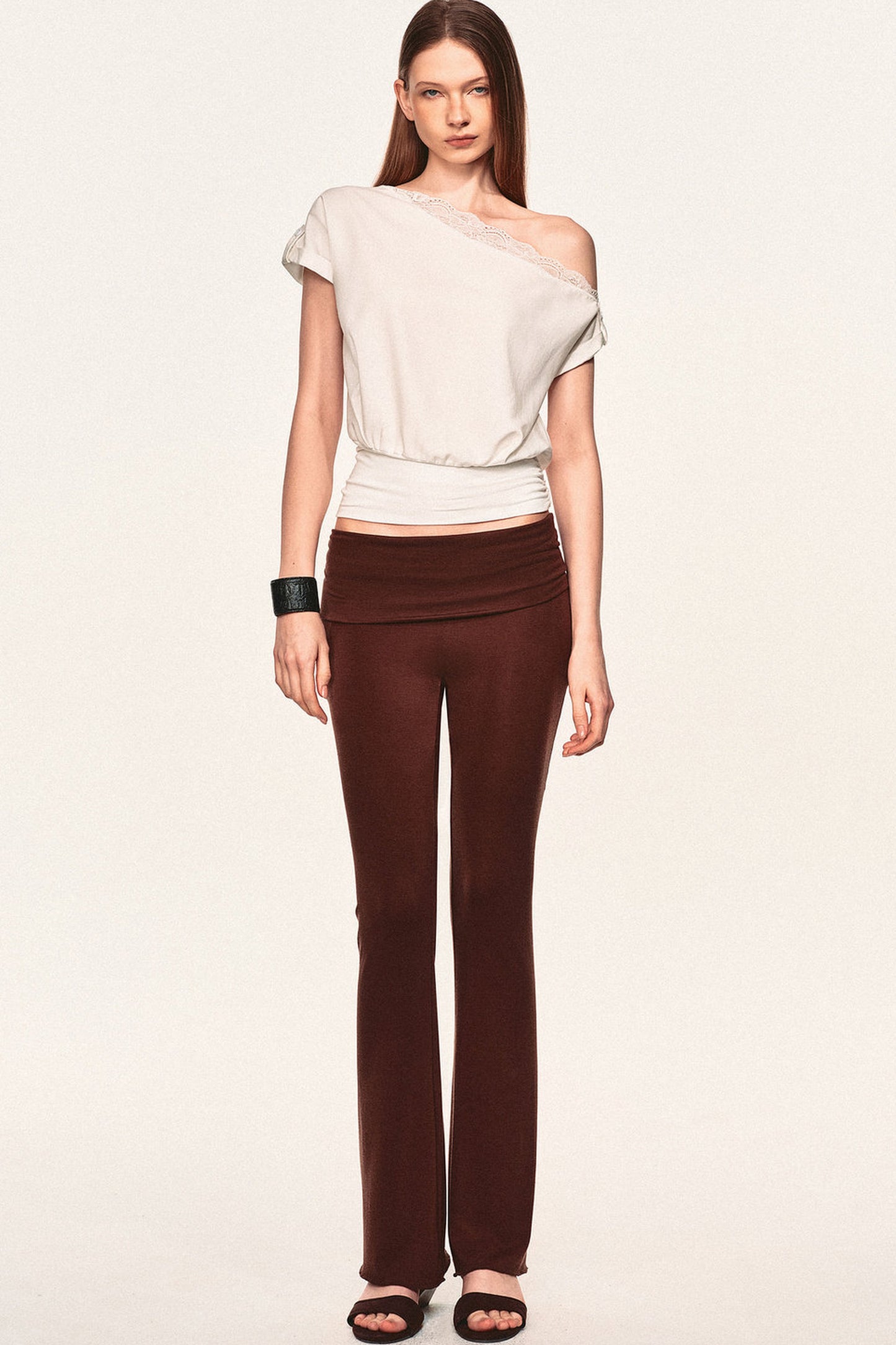 Linen Lace Off-Shoulder Blouse