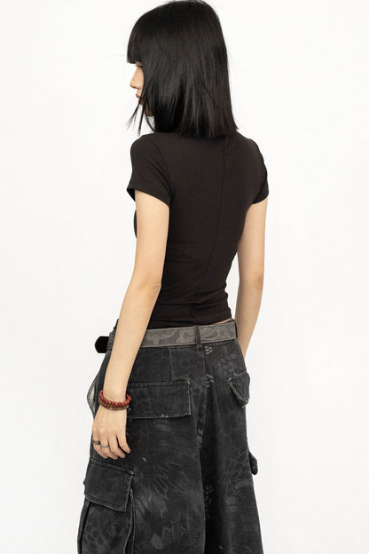 Retro Letter Print T-Shirt