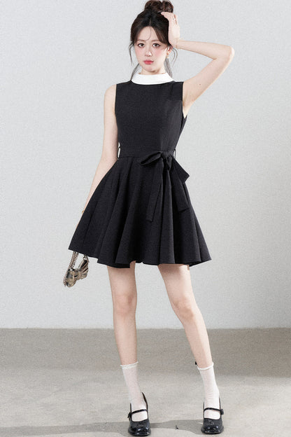 French Lace-Up Little Black Dress