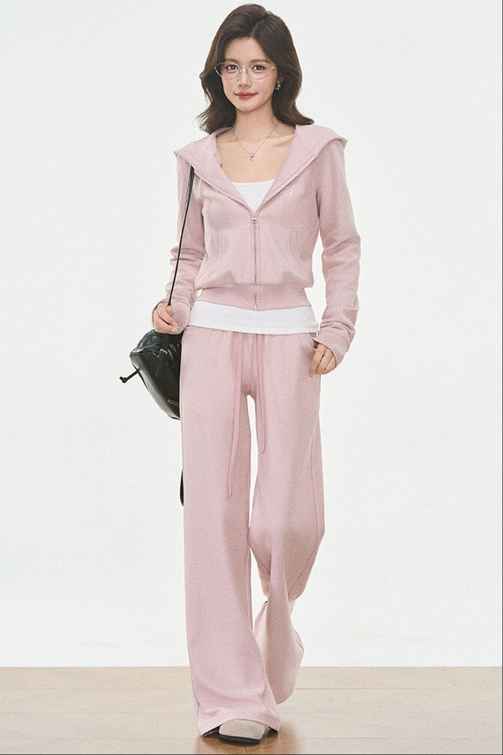 Ensemble cardigan en maille à capuche et pantalon de jogging