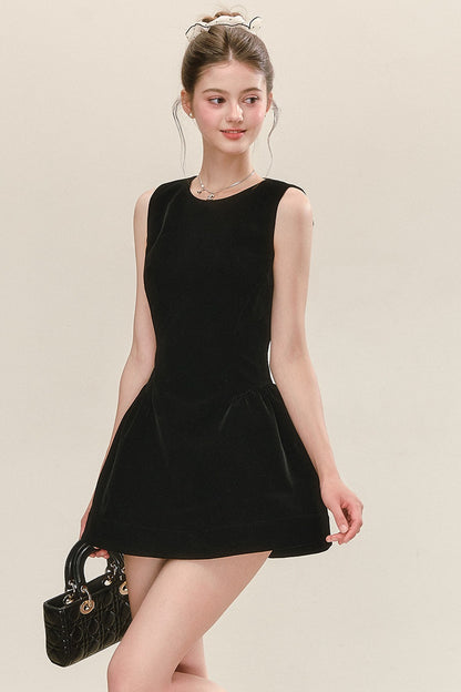 Sleeveless Black Tank Dress and Shirt Set