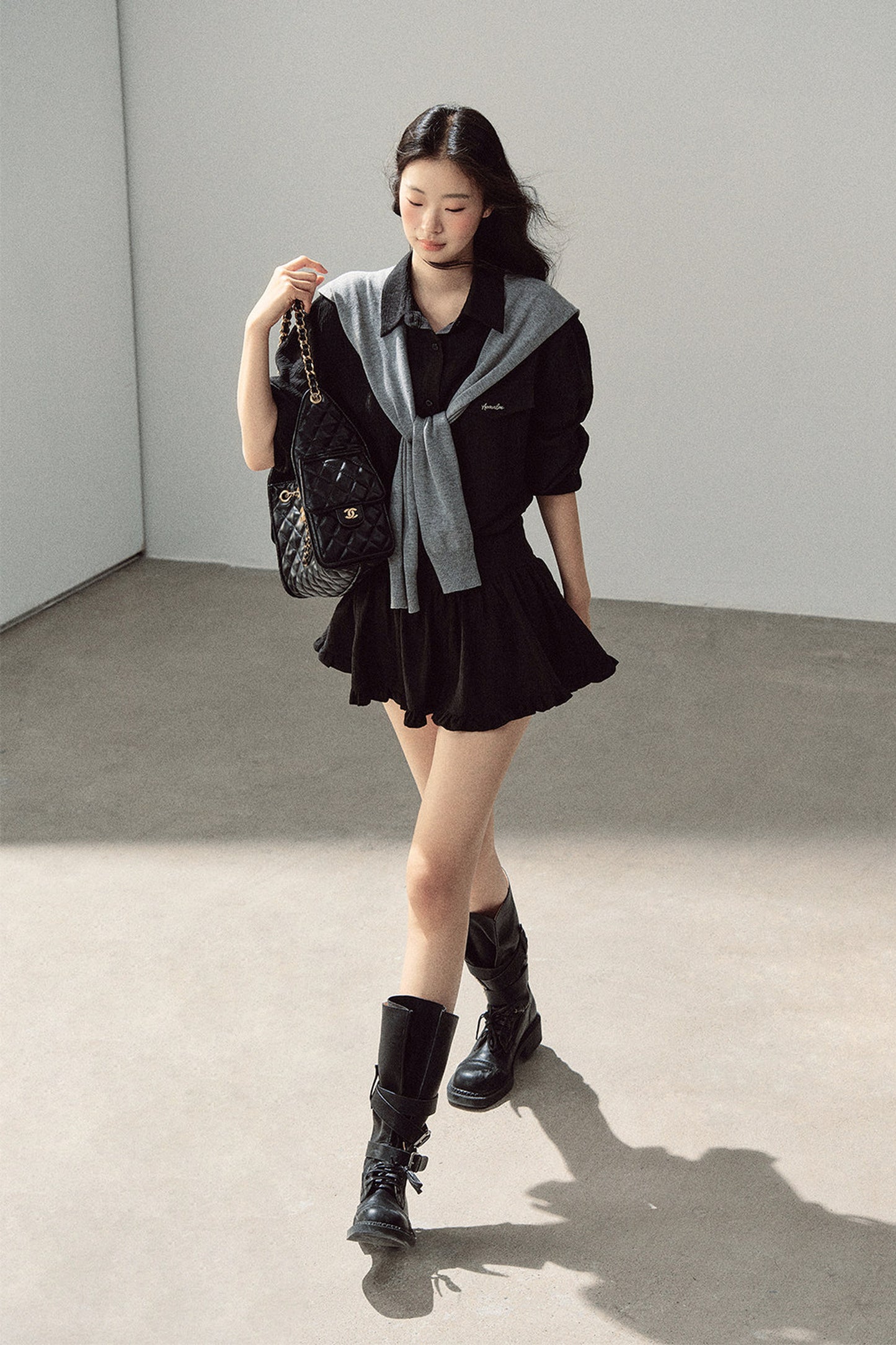 Night Whisper Shirt, Skirt Two-Piece and Jacket Set-Up