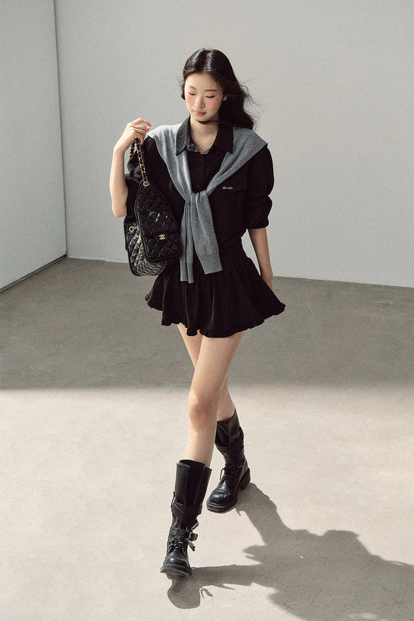 Night Whisper Shirt, Skirt Two-Piece and Jacket Set-Up