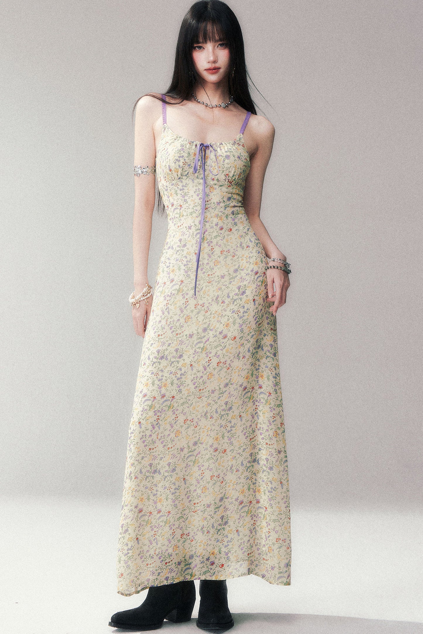 Rayon Spaghetti Strap Floral Dress