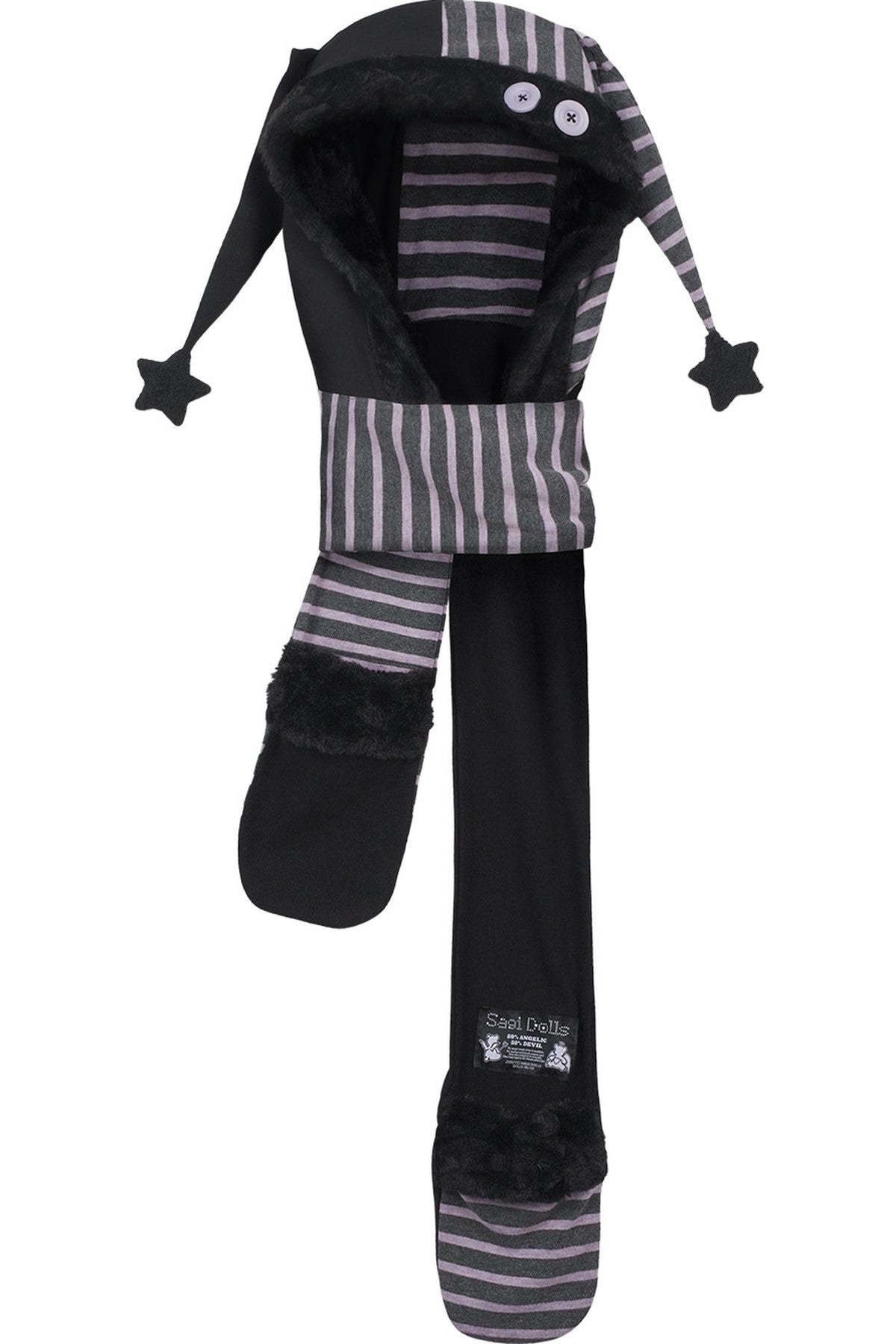 Detachable Horns Clown Scarf Hat And Gloves