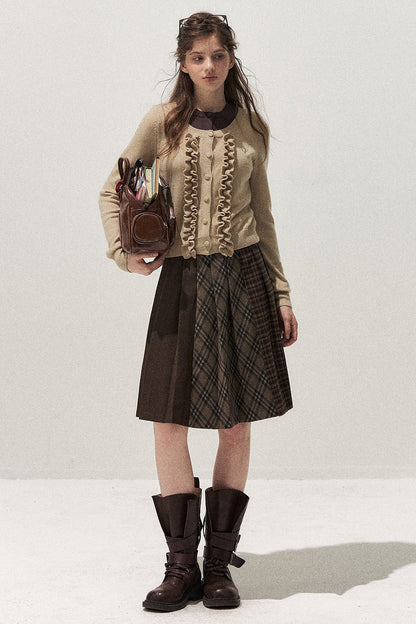 Layered-Look Floral Ruffle Sweater