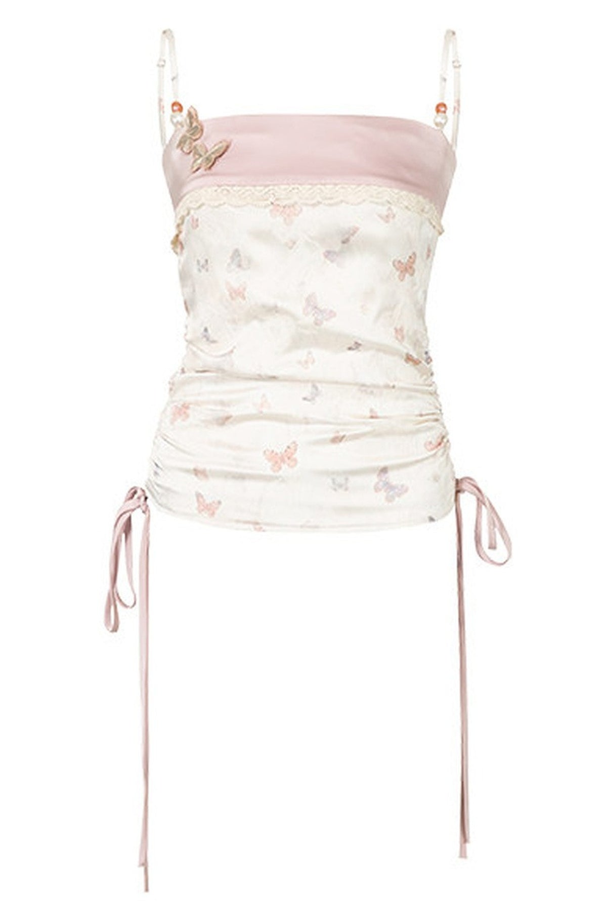 Butterfly Embroidered Cami, Mamian Skirt and Top Set-Up