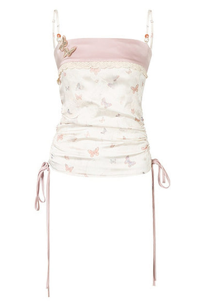 Butterfly Embroidered Cami, Mamian Skirt and Top Set-Up