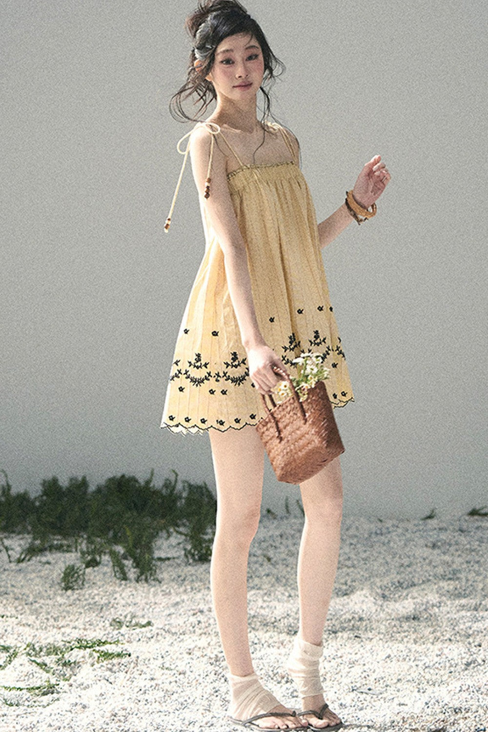 Double-Sided Wave Hem Dress