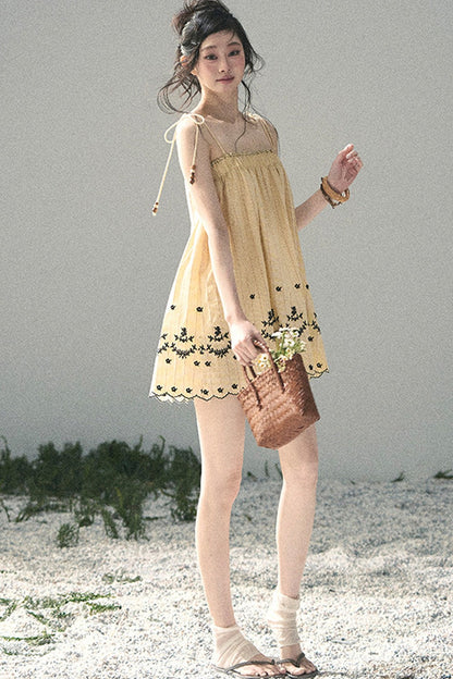 Double-Sided Wave Hem Dress