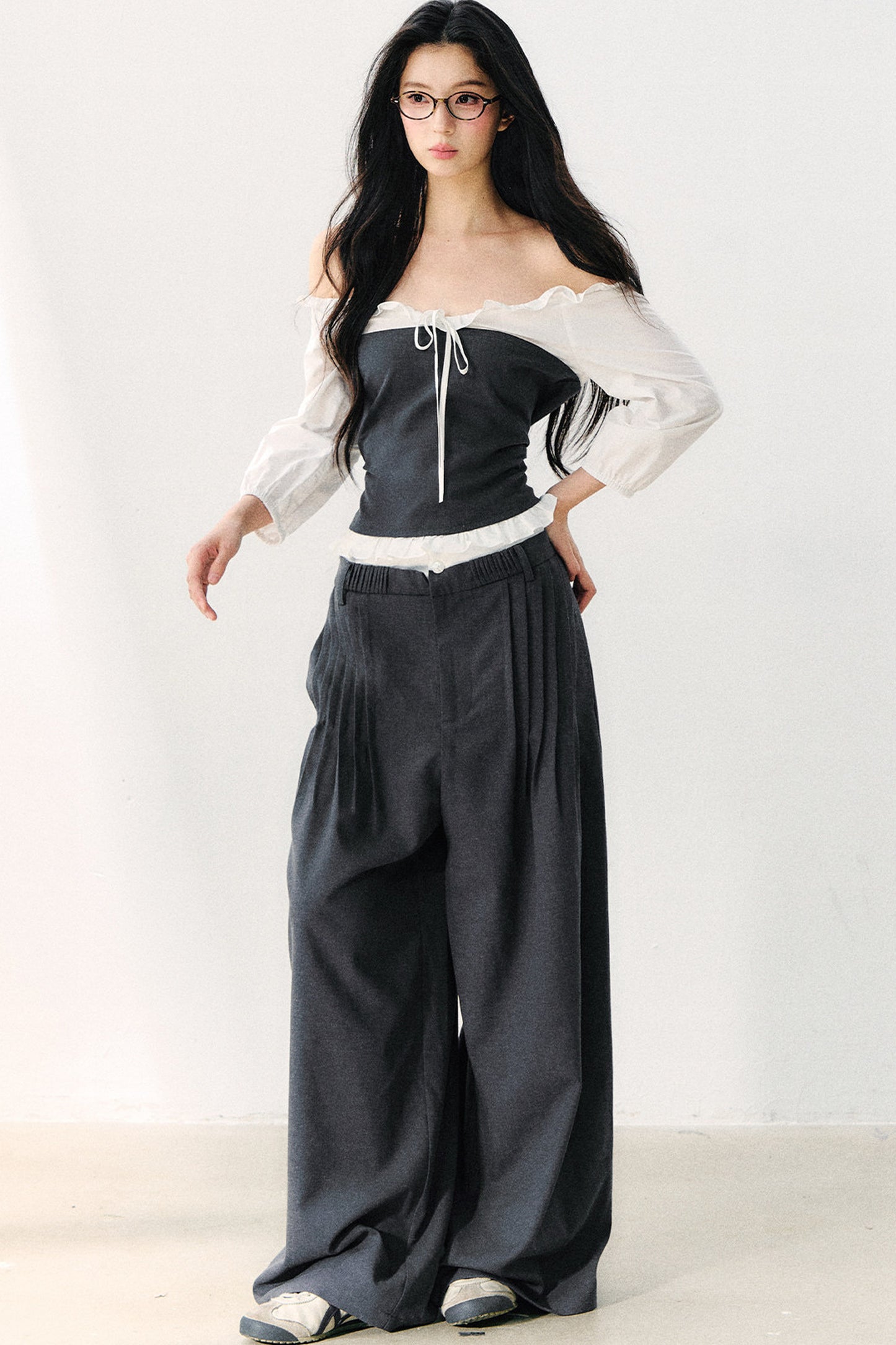 Relaxed Anti-Wrinkle Floor-Length Pants