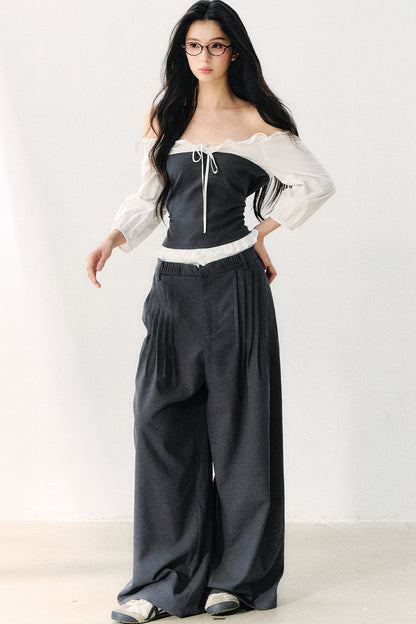 Relaxed Anti-Wrinkle Floor-Length Pants