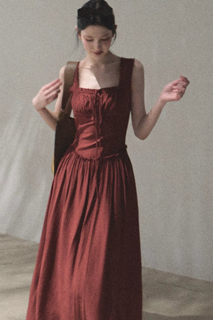 Sleeveless Ruffled Square Neck Dress