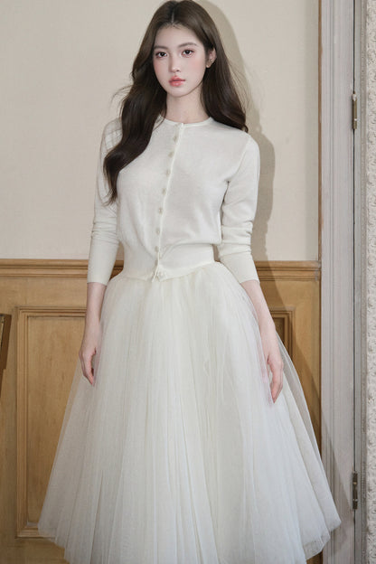 White Mesh Tutu Skirt