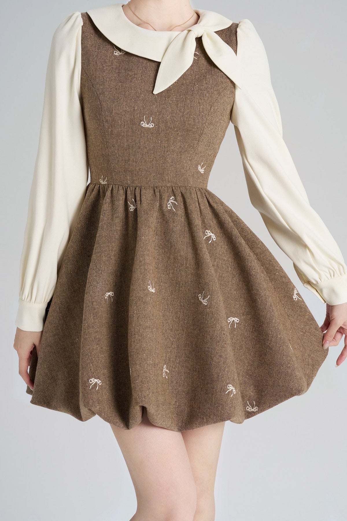 Layered-Look Floral Dress