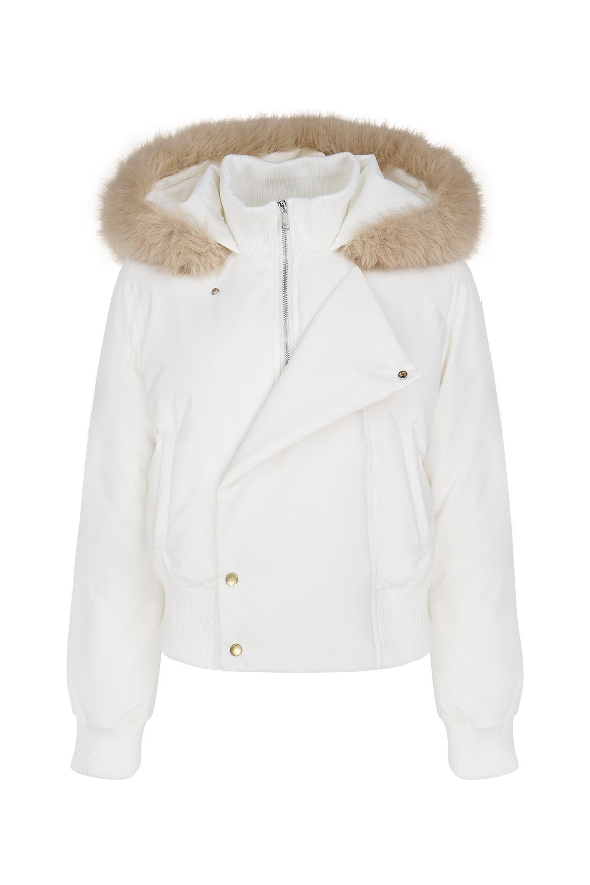 Hooded Fur Collar Down Jacket and Pants Set-Up