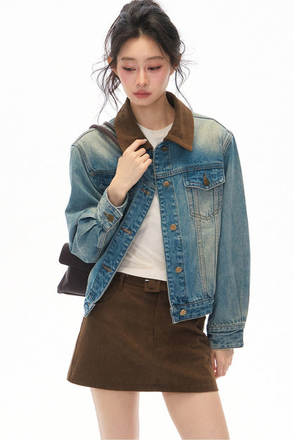 Blue Vintage Denim Jacket and Skirt Set-Up