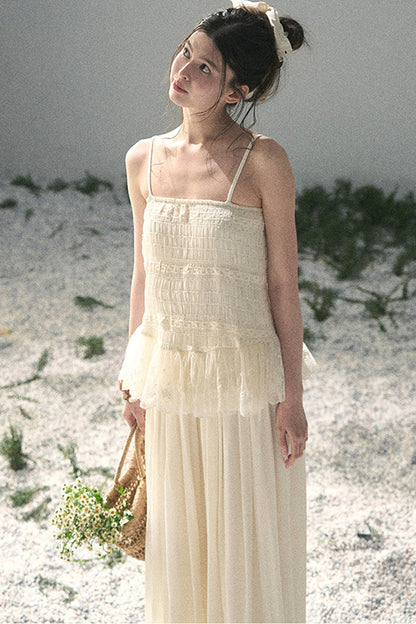French Lace Summer Top and Pants Set