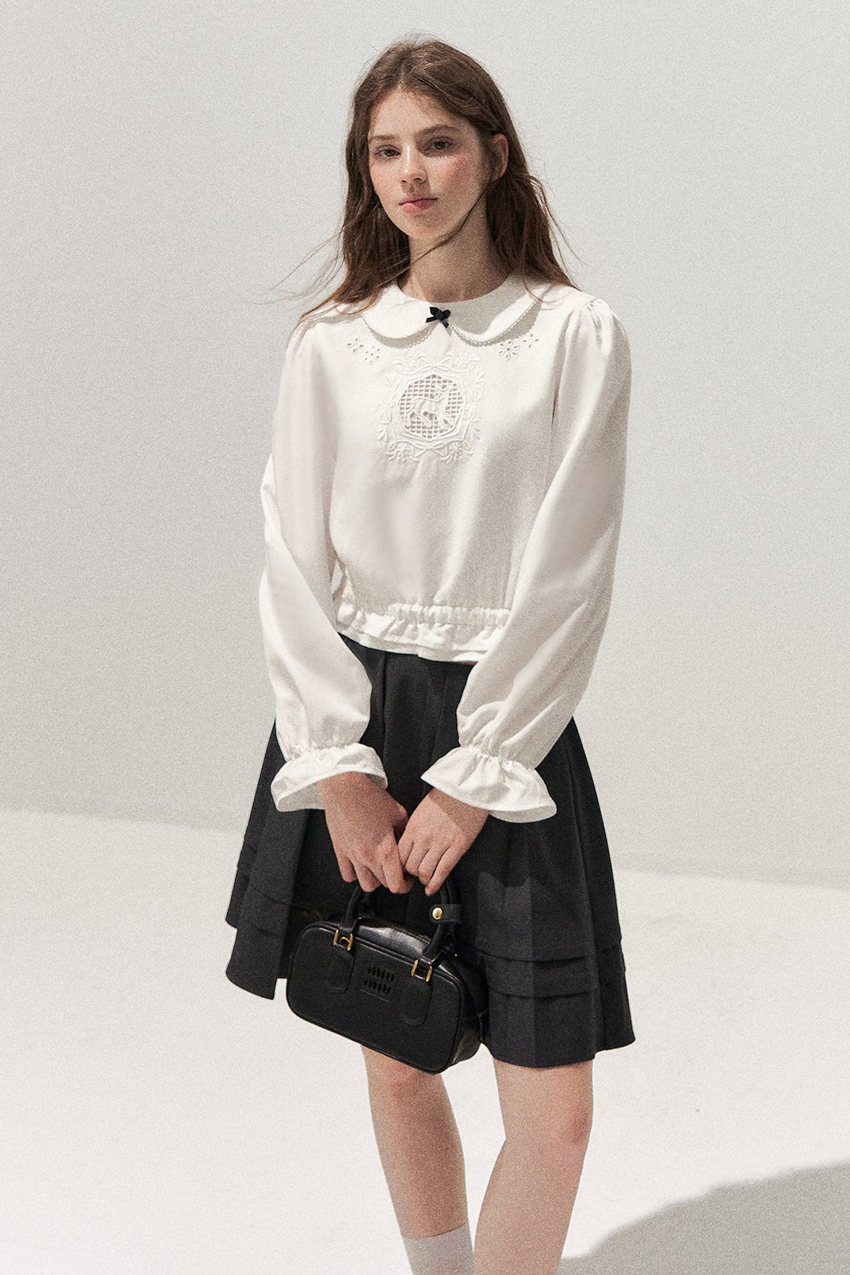 Lyocell Deer Collar Blouse