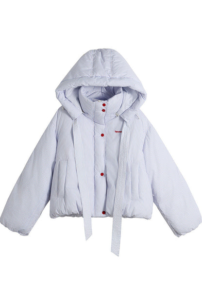 Two-Tone Short Puffer Jacket
