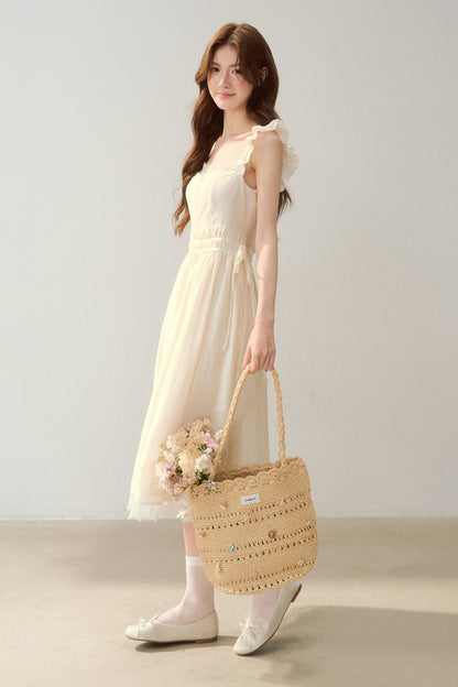 White Shell Lace Dress