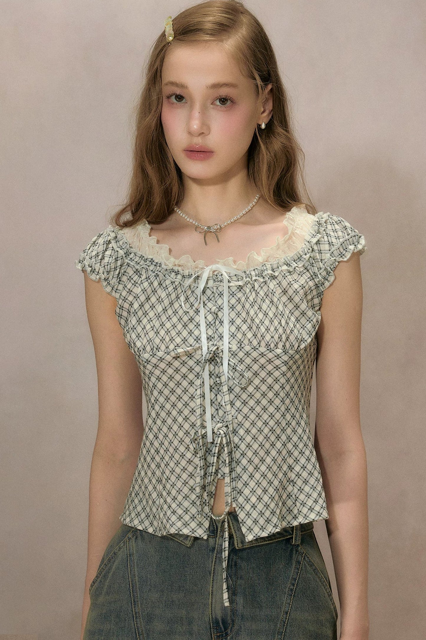 Chemise d’été à carreaux cigale