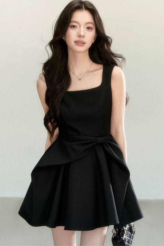 Black Bow Suspender Dress