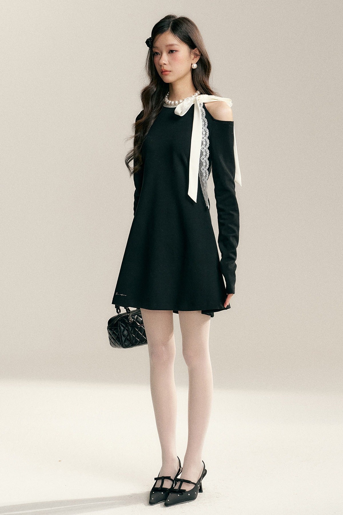 Black Lace Off-Shoulder Dress