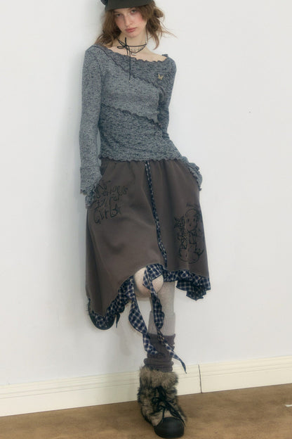 Ruffled Bell Sleeve Knit Top
