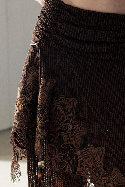 Wasteland pantalon ajouré à jambes larges