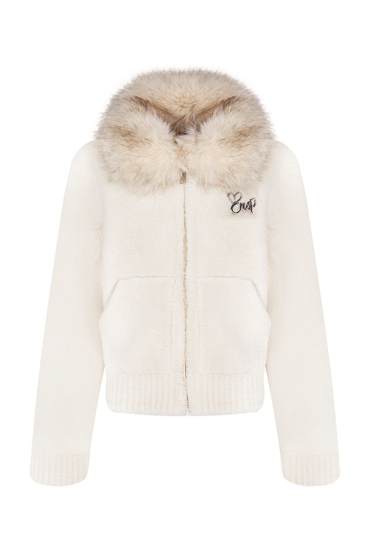 Warm Fur Collar Cardigan and Pants Set-Up