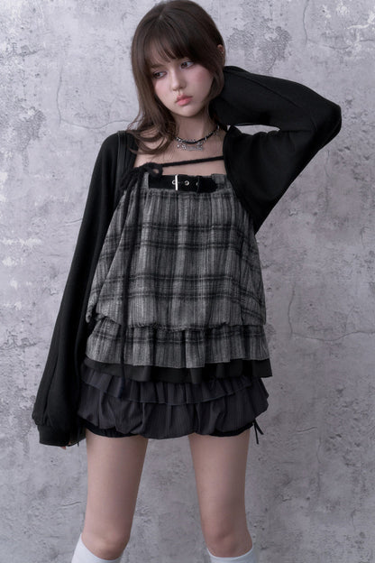 Plaid Camisole and Cover-Up Set-Up