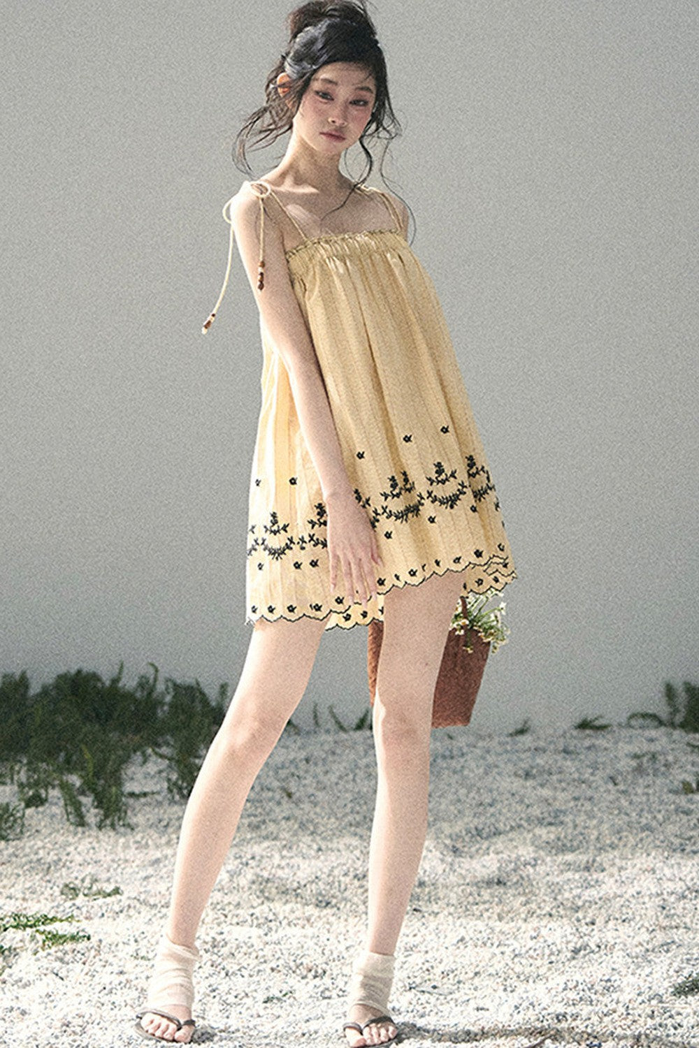 Double-Sided Wave Hem Dress