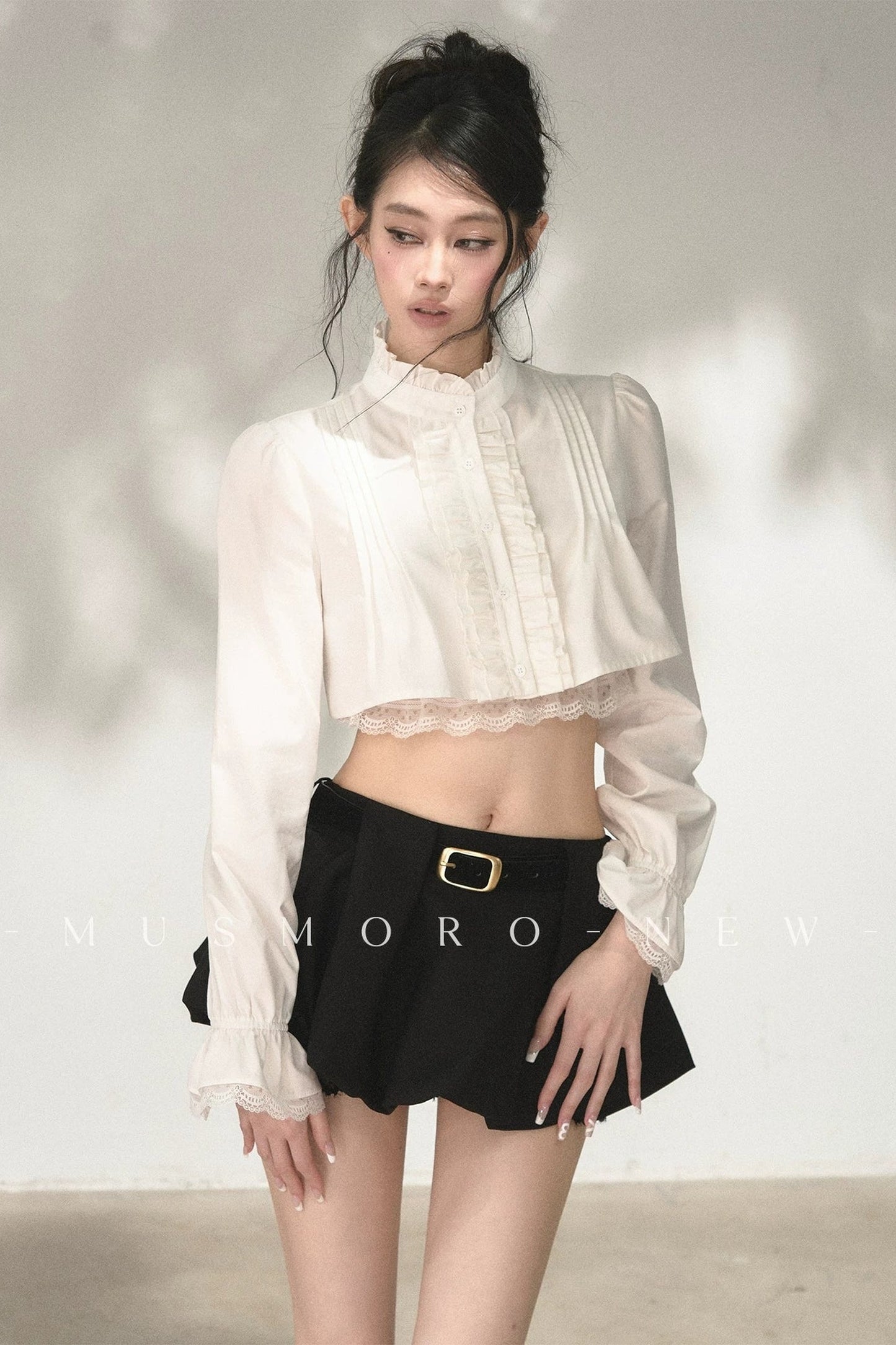 Accordion Pleated Court Blouse