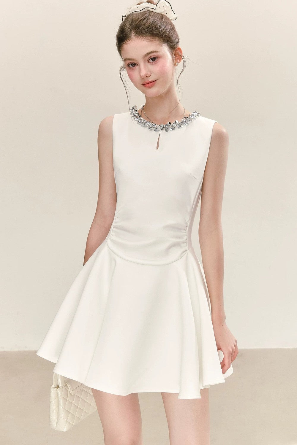 Sequin Collar Sleeveless Dress
